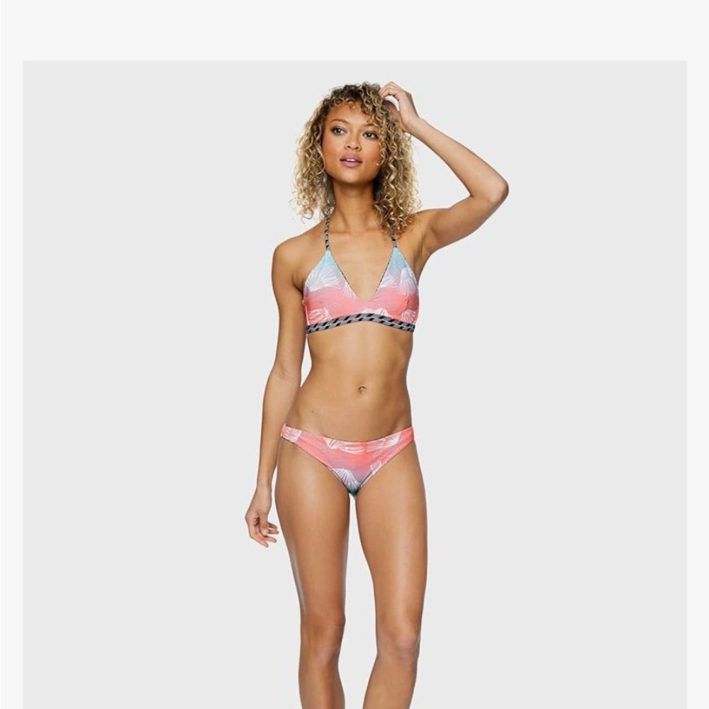 Hurley WAILEHUA REVERSABLE LEHUA🌸SIG ZANE pink&black👙L=Top MED=bottom RARE SUIT - Picture 9 of 13